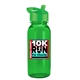 aerial view a green lid & transparent green bottle cadet - 18 oz tritan(tm) bottle with flip straw lid and digital imprint, image 1 of 2