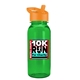 a orange lid & transparent green bottle cadet - 18 oz tritan(tm) bottle with flip straw lid and digital imprint