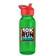 a red lid & transparent green bottle cadet - 18 oz tritan(tm) bottle with flip straw lid and digital imprint