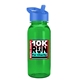 a royal blue lid & transparent green bottle cadet - 18 oz tritan(tm) bottle with flip straw lid and digital imprint