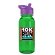 a violet lid & transparent green bottle cadet - 18 oz tritan(tm) bottle with flip straw lid and digital imprint
