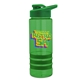a transparent green bottle & green lid & green grip sergeant stripe - 24 oz tritan(tm) bottle with drink thru lid, stripe bands, and digital imprint