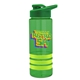 a transparent green bottle & green lid & lime-green grip sergeant stripe - 24 oz tritan(tm) bottle with drink thru lid, stripe bands, and digital imprint