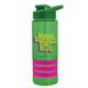 a transparent green bottle & green lid & hot pink grip sergeant stripe - 24 oz tritan(tm) bottle with drink thru lid, stripe bands, and digital imprint