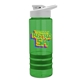a transparent green bottle & white lid & green grip sergeant stripe - 24 oz tritan(tm) bottle with drink thru lid, stripe bands, and digital imprint