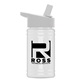 a white lid & eco white bottle upcycle - mini 16 oz rpet sports bottle with flip straw lid