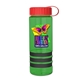 a transparent green bottle & red lid & black grip sergeant stripe - 24 oz tritan(tm) bottle with tethered lid, stripe bands, and digital imprint