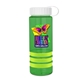 a transparent green bottle & white lid & lime-green grip sergeant stripe - 24 oz tritan(tm) bottle with tethered lid, stripe bands, and digital imprint