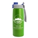 a gray with blue cap lid & metallic-lime-green bottle metalike flair - 26 oz tritan(tm) metalike bottle with quick snap lid