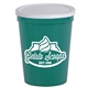 aerial view a white lid & teal cup 16 oz stadium cup with no - hole cover, image 1 of 2