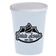 a white lid & slate blue cup 16 oz stadium cup with no - hole cover