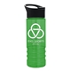 a black lid & transparent green bottle salute - 24 oz bottle with pop - up sip lid