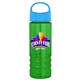 a cyan lid & transparent green bottle salute - 24 oz bottle with oval crest lid - digital