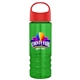 a red lid & transparent green bottle salute - 24 oz bottle with oval crest lid - digital