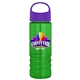 a violet lid & transparent green bottle salute - 24 oz bottle with oval crest lid - digital