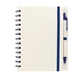 aerial view a blue boc recycled spiral notebook with pen, image 1 of 6