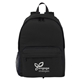 aerial view a black hampton eco friendly 2- in -1 backpack, image 1 of 6