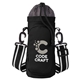 aerial view a black academy eco - friendly water bottle bag with storage pocket, image 1 of 4
