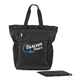 aerial view a black in transit eco friendly packable backpack, image 1 of 6