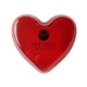 aerial view a translucent red heart flashing clip on safety button, image 1 of 4