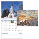 aerial view a group of scenic churches - spiral calendar, image 2 of 24