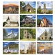 aerial view a group of scenic churches - spiral calendar, image 11 of 24