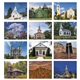 aerial view a group of scenic churches - spiral calendar, image 6 of 19