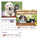 aerial view a group of puppies kittens - stapled calendar, image 1 of 24