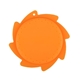 aerial view a orange silicone hydro flying disc, image 1 of 3
