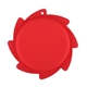 aerial view a red silicone hydro flying disc, image 1 of 3