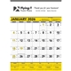 aerial view a group of triumph(r) calendars yellow black contractor memo, image 3 of 4