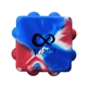 aerial view a patriotic prime line push pop bubble cube fidget sensory toy, image 1 of 5