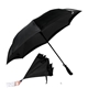 a black/black 48 rebel straight - handle umbrella