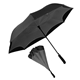 a black/gray 48 rebel straight - handle umbrella