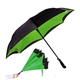 a black/lime 48 rebel straight - handle umbrella