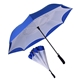 a navy/white 48 rebel straight - handle umbrella