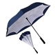 a royal/white 48 rebel straight - handle umbrella
