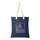 aerial view a navy feed organic cotton convention tote, image 1 of 6
