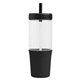 a black polar recycled plastic dual tone straw tumbler - 40 oz - colorjet
