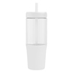 a white polar recycled plastic dual tone straw tumbler - 40 oz - colorjet