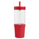 a red 186 polar recycled plastic dual tone straw tumbler - 40 oz - colorjet