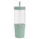 aerial view a sage 5585 polar recycled plastic dual tone straw tumbler - 40 oz - colorjet, image 1 of 6