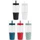 a group of polar recycled plastic dual tone straw tumbler - 40 oz - colorjet