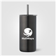 a black borealis recycled stainless steel straw tumbler - 16 oz