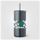 a light blue 5415 borealis recycled stainless steel straw tumbler - 16 oz - colorjet