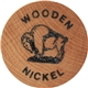 a stock 4 1-1/2 natural wood wooden nickel