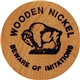 a stock 6 1-1/2 natural wood wooden nickel