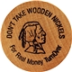 a stock 7 1-1/2 natural wood wooden nickel