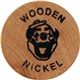 a stock 10 1-1/2 natural wood wooden nickel