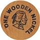a stock 18 1-1/2 natural wood wooden nickel